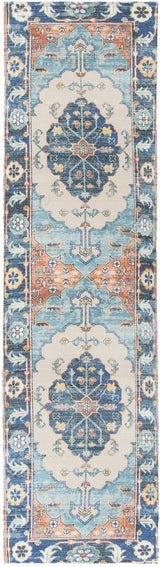 Safavieh Saffron 2'-3" x 6'-0" Rug in Blue / Coral