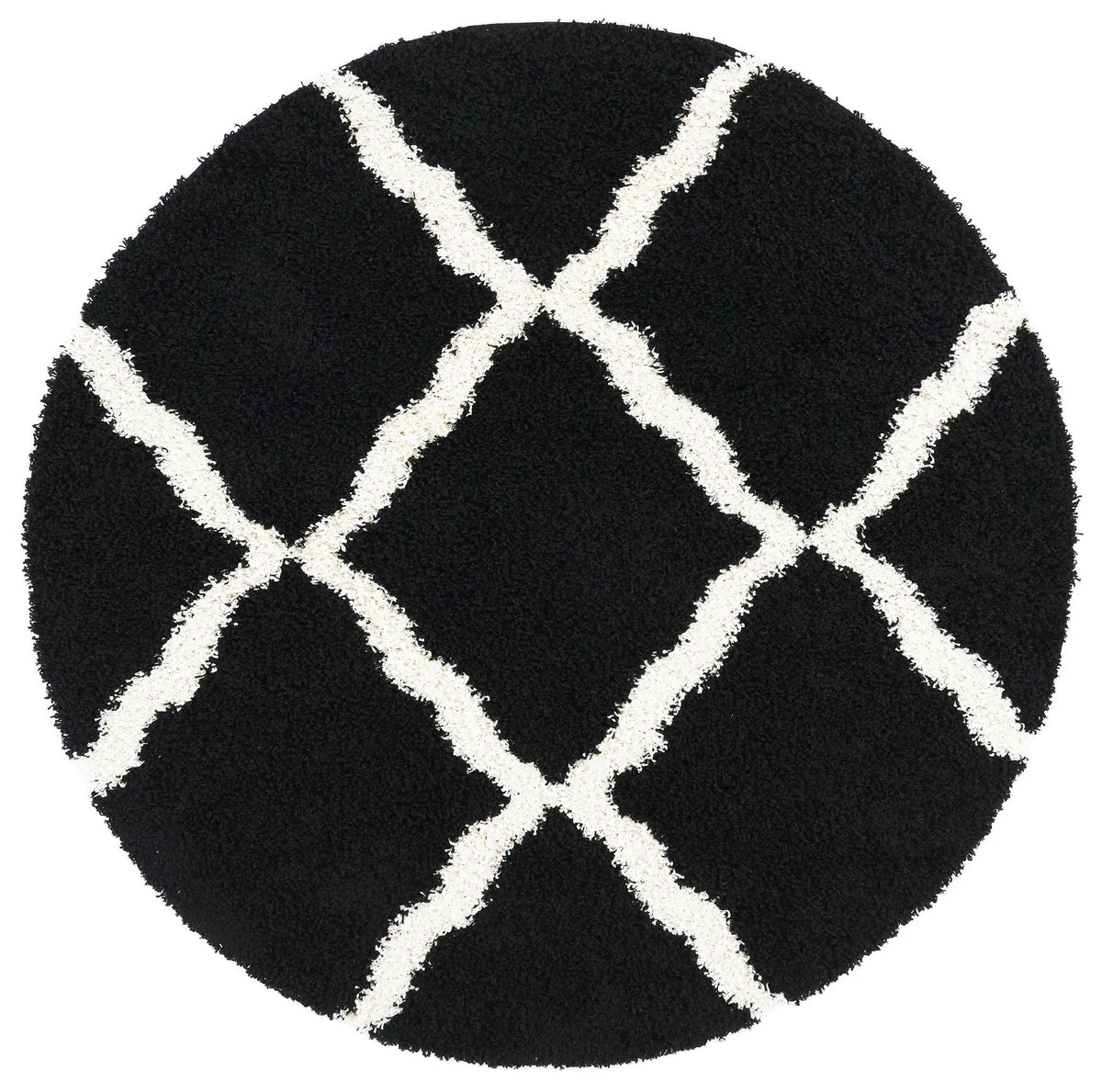 Safavieh Sgd-Dallas Shag 6'-0" x 6'-0" Rug in Black / Ivory