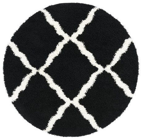 Safavieh Sgd-Dallas Shag 6'-0" x 6'-0" Rug in Black / Ivory