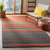 Safavieh Kilim 5'-0" x 8'-0" Rug in Dark Grey / Orange