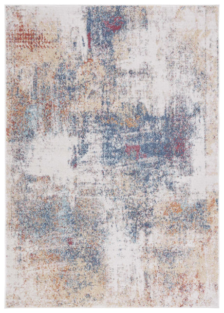 Safavieh Phoenix 500 4'-5" x 6'-5" Rug in Ivory / Blue Rust