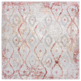 Safavieh Meadow 500 6'-7" x 6'-7" Rug in Grey / Pink