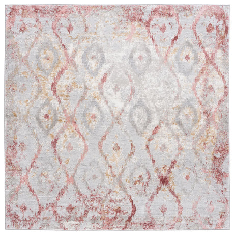 Safavieh Meadow 500 6'-7" x 6'-7" Rug in Grey / Pink
