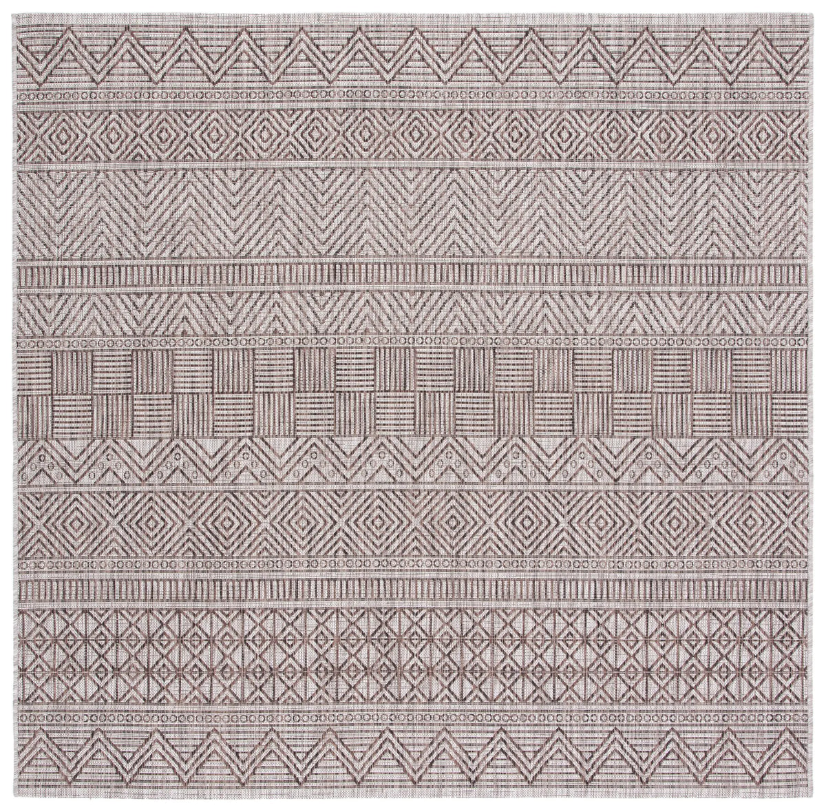 Safavieh Courtyard 6'-7" x 6'-7" Rug in Grey / Brown