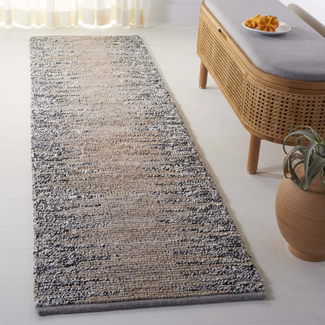Safavieh Natural Fiber 2'-3" x 8'-0" Rug in Grey / Black