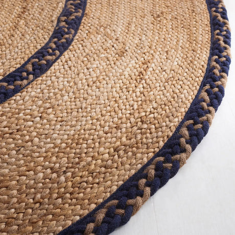 Safavieh Natural Fiber 5'-0" x 8'-0" Rug in Natural / Navy