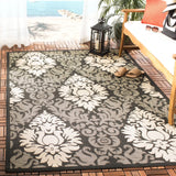 Safavieh Courtyard 4'-0" x 5'-7" Rug in Black / Sand