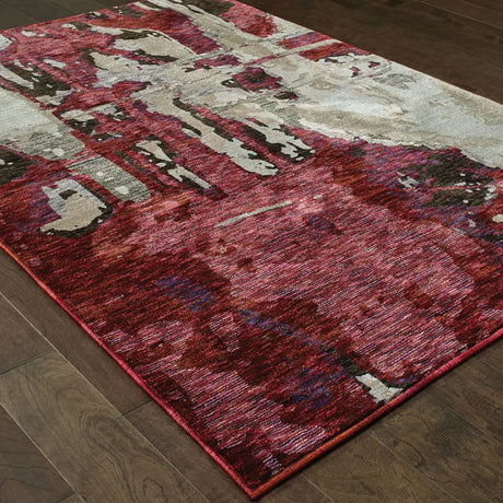 Oriental Weavers Sphinx Evolution 8028B Red/Beige Rugs - angle detail