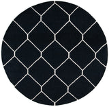 Safavieh Dhurries 6'-0" x 6'-0" Rug in Black / Ivory