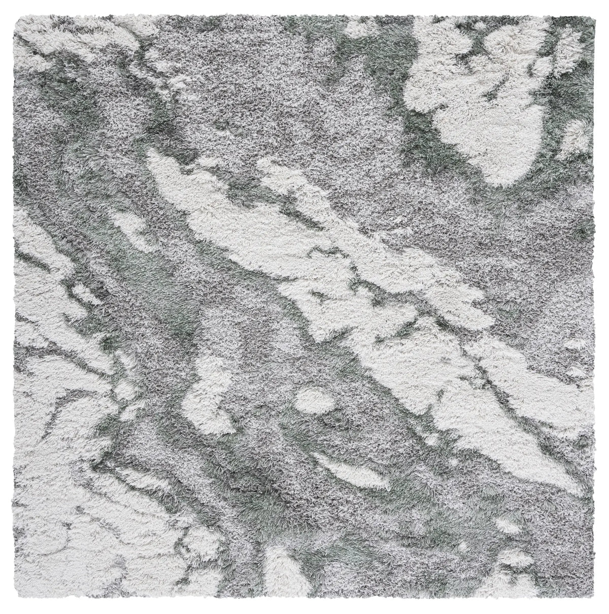 Safavieh Horizon Shag 800 6'-7" x 6'-7" Rug in Grey / Green