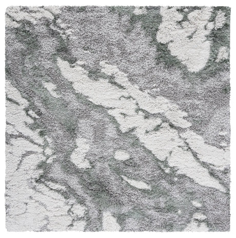 Safavieh Horizon Shag 800 6'-7" x 6'-7" Rug in Grey / Green