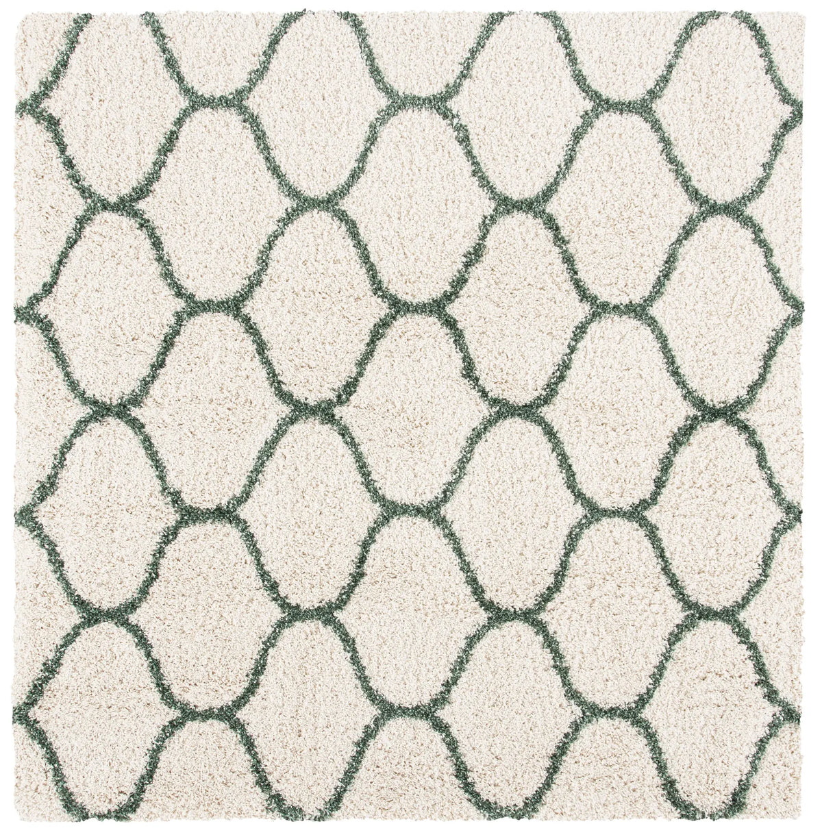 Safavieh Hudson Shag 7'-0" x 7'-0" Rug in Ivory / Green