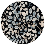 Safavieh Jardin 6'-0" x 6'-0" Rug in Black / Ivory
