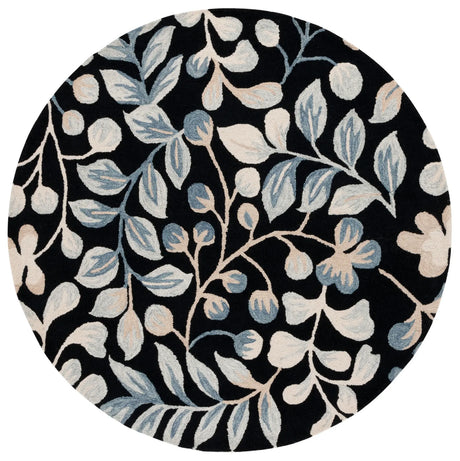 Safavieh Jardin 6'-0" x 6'-0" Rug in Black / Ivory