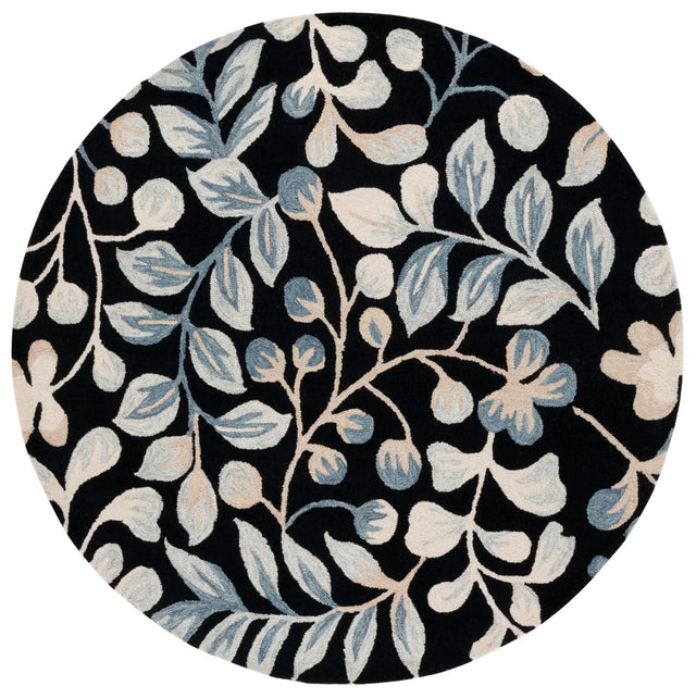 Safavieh Jardin 6'-0" x 6'-0" Rug in Black / Ivory