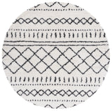 Safavieh Arizona Shag 5'-1" x 5'-1" Rug in Ivory / Black