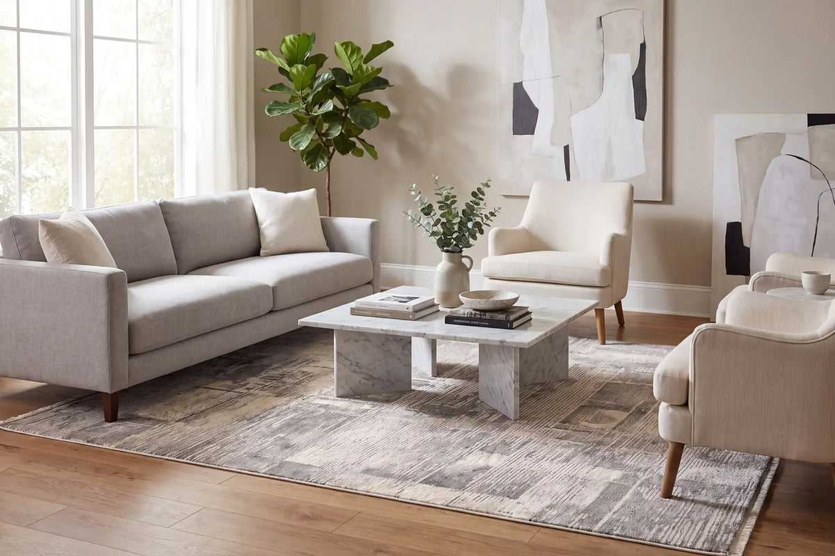 Dynamic Rugs Hudson 1454 Beige/Grey Rug - Room