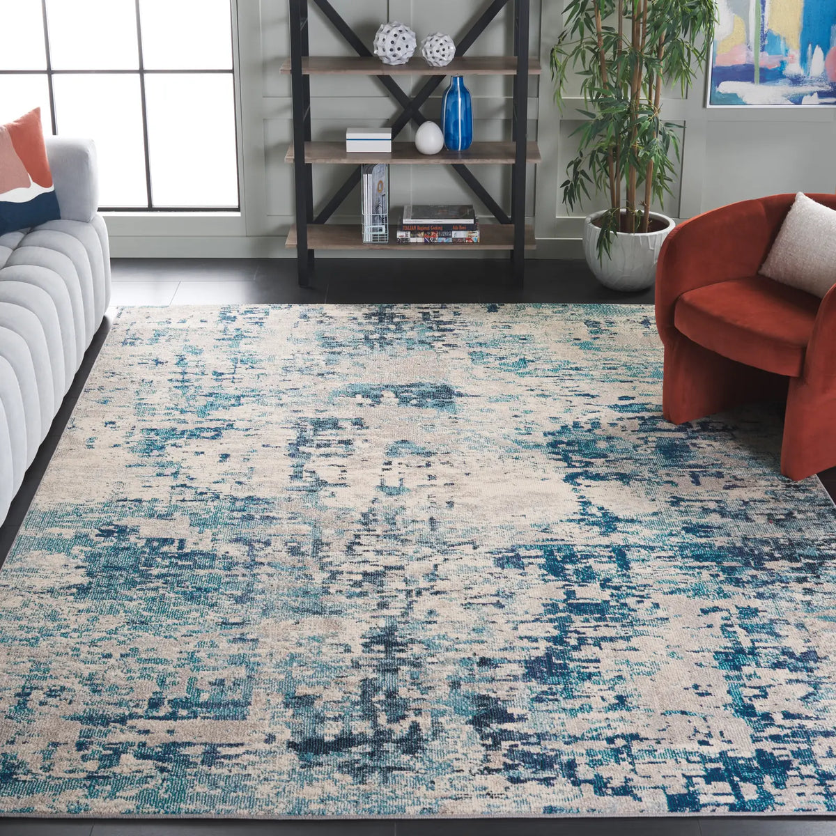 Safavieh Madison 10'-0" x 14'-0" Rug in Ivory / Turquoise