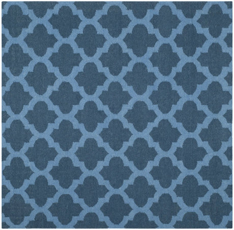 Safavieh Dhurries 6'-0" x 6'-0" Rug in Ink / Blue