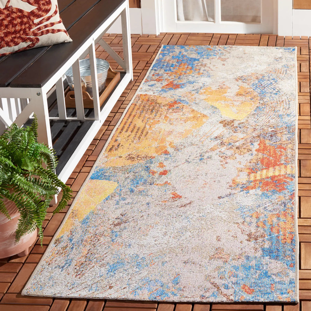 Safavieh Barbados 500 2'-8" x 8'-0" Rug in Blue / Rust
