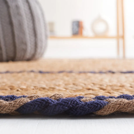 Safavieh Natural Fiber 5'-0" x 8'-0" Rug in Natural / Navy