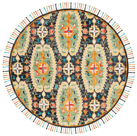 Safavieh Blossom 6'-0" x 6'-0" Rug in Charcoal / Gold
