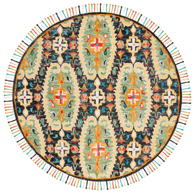 Safavieh Blossom 6'-0" x 6'-0" Rug in Charcoal / Gold