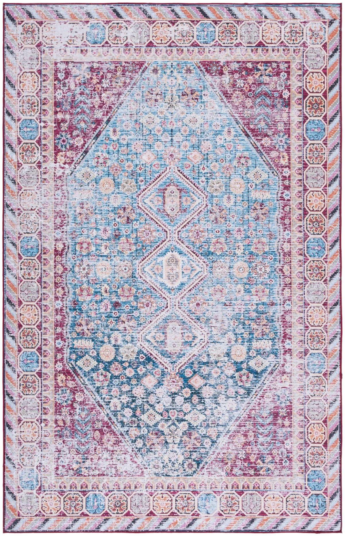 Safavieh Tucson 4'-0" x 6'-0" Rug in Blue / Red
