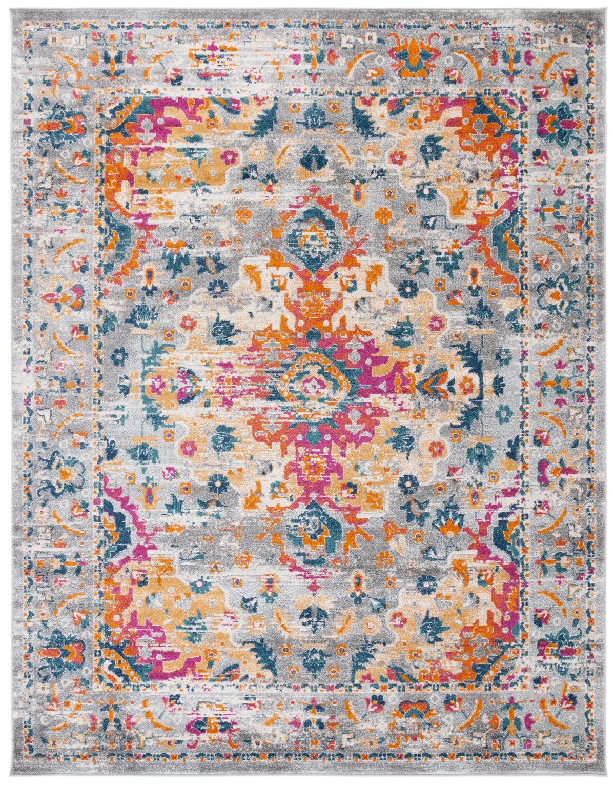 Safavieh Madison 10'-0" x 14'-0" Rug in Grey / Fuchsia