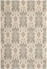 Safavieh Courtyard 4'-0" x 5'-7" Rug in Beige Dk Beige / Aqua Weft