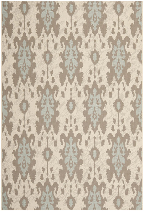 Safavieh Courtyard 4'-0" x 5'-7" Rug in Beige Dk Beige / Aqua Weft