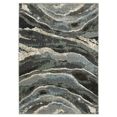 Oriental Weavers Sphinx ECHO ECH12 Blue Abstract Rugs - main flat