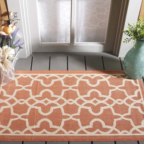 Safavieh Courtyard 2'-0" x 3'-7" Rug in Terracotta / Beige