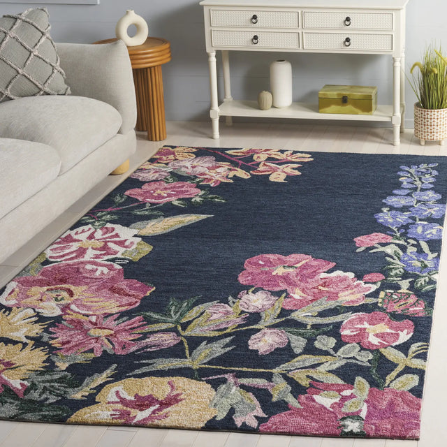 Safavieh Jardin 4'-0" x 6'-0" Rug in Navy / Pink