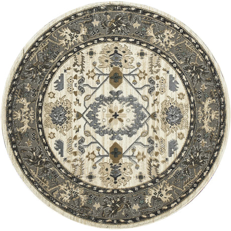 Dynamic Rugs Yazd 8531 Ivory / Grey Rugs - Round