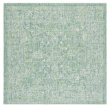 Safavieh Courtyard 6'-7" x 6'-7" Rug in Green / Ivory