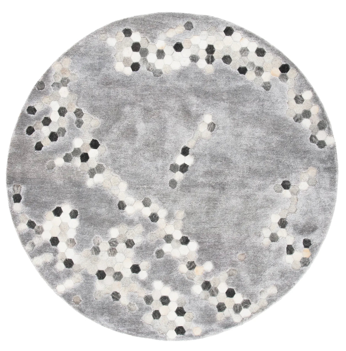Safavieh Manhattan 6'-0" x 6'-0" Rug in Grey / Ivory