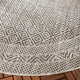 Safavieh Courtyard 6'-7" x 6'-7" Rug in Grey / Black