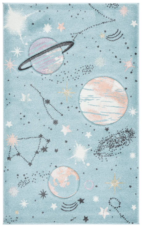 Safavieh Carousel Kids 100 3'-3" x 5'-3" Rug in Teal / Orange