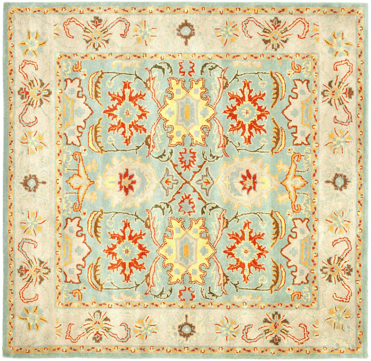 Safavieh Heritage 6'-0" x 6'-0" Rug in Light Blue / Ivory