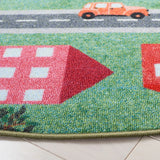 Safavieh Kids Playhouse 200 5'-0" x 5'-0" Rug in Green / Charcoal