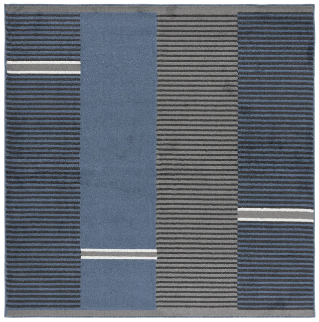 Safavieh Pyramid 6'-7" x 6'-7" Rug in Navy / Grey Black