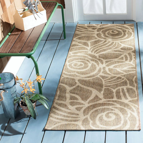 Safavieh Courtyard 2'-3" x 6'-7" Rug in Coffee / Sand