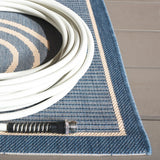 Safavieh Courtyard 4'-0" x 5'-7" Rug in Blue / Natural