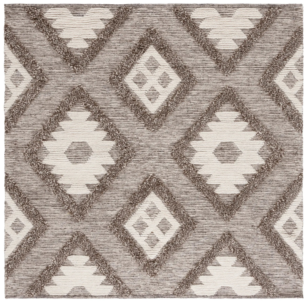 Safavieh Natura 6'-0" x 6'-0" Rug in Dark Grey / Ivory