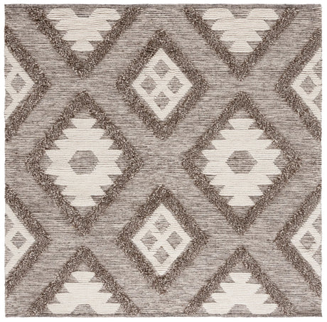 Safavieh Natura 6'-0" x 6'-0" Rug in Dark Grey / Ivory