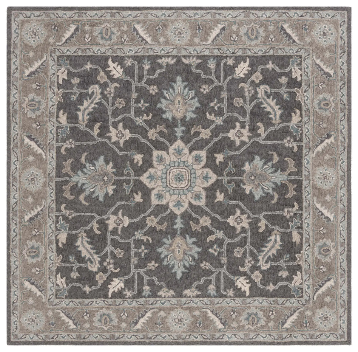 Safavieh Blossom 6'-0" x 6'-0" Rug in Dark Grey / Light Brown