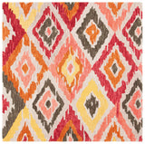 Safavieh Ikat 6'-0" x 6'-0" Rug in Beige / Pink