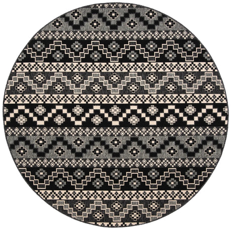 Safavieh Veranda 5'-3" x 5'-3" Rug in Black / Beige