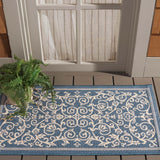 Safavieh Courtyard 2'-0" x 3'-7" Rug in Blue / Natural